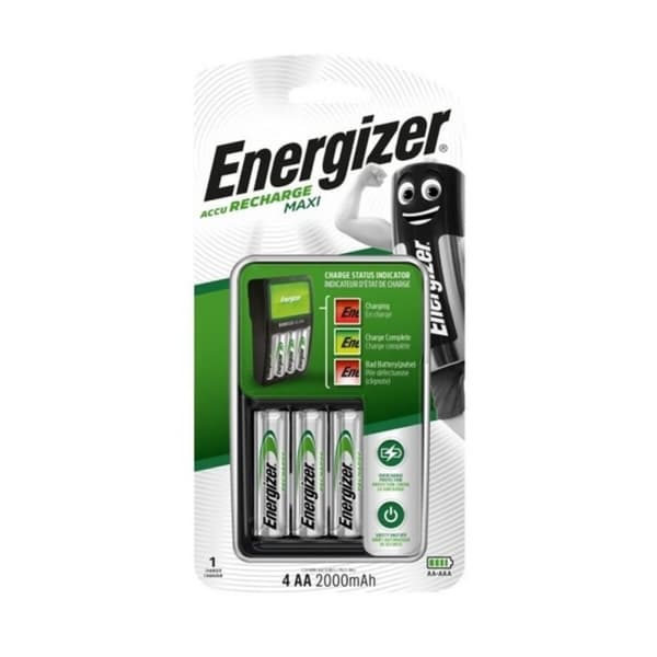 Laturi + ladattavat paristot Energizer Maxi Charger AA AAA HR6 (4 osaa)