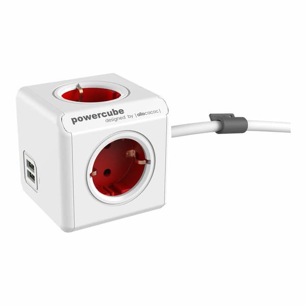 Kuutio monitoimiliittimillä Allocacoc Powercube Extended 1402 USB 250 V 16 A 1,5 m