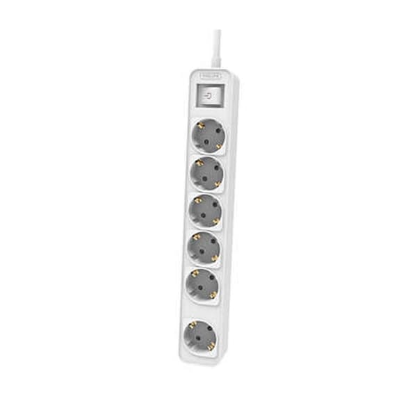 Stikdåse - 6 udtag med kontakt Philips CHP2164W/62 (1,5 m) Hvid