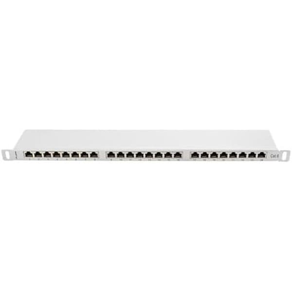 LANBERG Patch Panel 24 Port 0.5U, Cat. 6, skärmad, grå