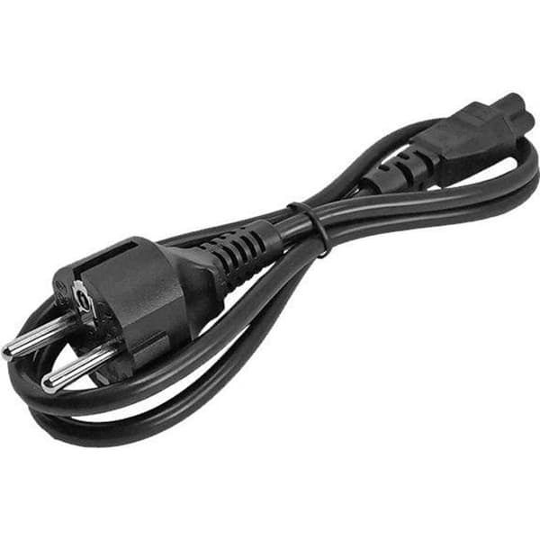 1m Schuko CEE7 till C5 nätsladd - 1m Schuko CEE7 till C5 Cloverleaf nätsladd - M/F - Svart