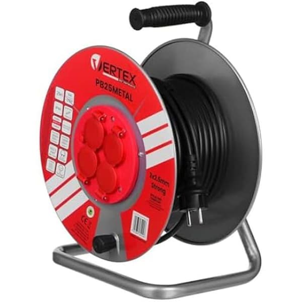 VERTEX PB25METAL förlängningskabel 25 m - Flerfärgad - Strömförsörjning
