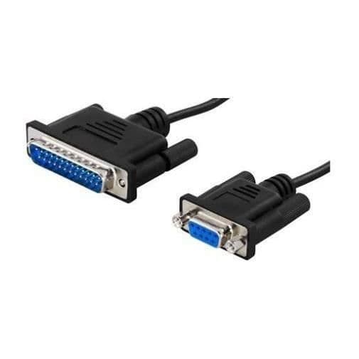 SERIALKABEL DB9-DB25 1,8M F-M SVART MICROCONNECT W126483579