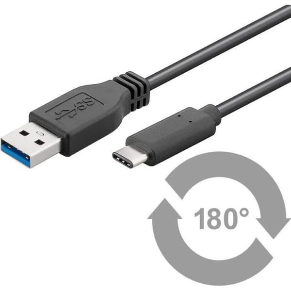 MicroConnect USB-kabel 1m USB A USB C Schwarz (W125782910) - USB3.2CA1