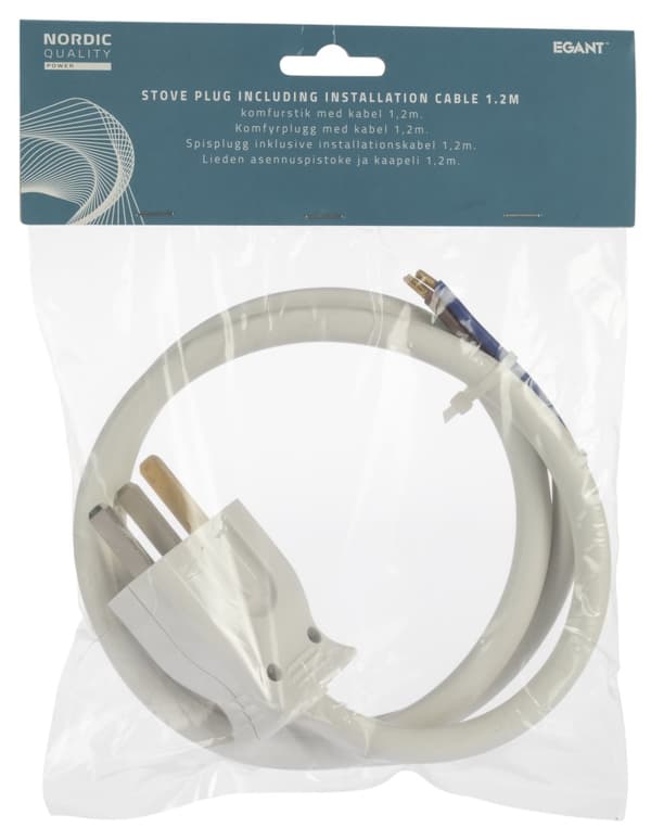 Stove plug including installation cable, 1.2m