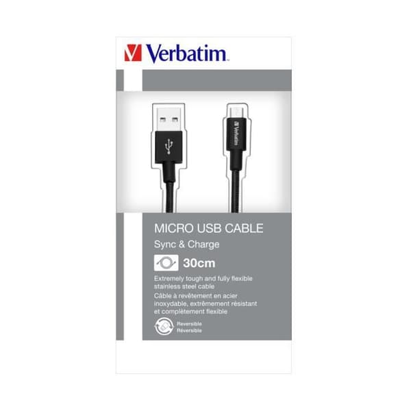 Verbatim 48866 USB-kabel - 0,3 m - USB A till Micro-USB A - Svart