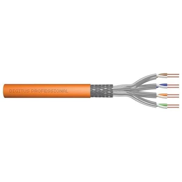 DIGITUS 50 m Cat 7 Nätverkskabel - S-FTP (PiMF) Simplex - BauPVO Dca - LSZH Halogenfri - 1200 MHz Koppar AWG 23-1 - PoE-kompatibel