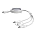 Miniatyrbillede 3 af 10: Hurtigopladningskabel 3i1 Baseus Free2Draw USB-C til USB-C/Lightning/Micro 100W, 1,1m (hvid)