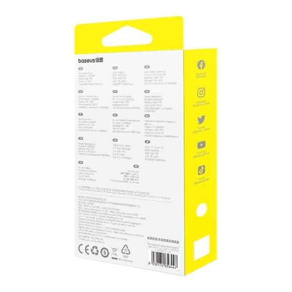 Hurtigopladningskabel 3i1 Baseus Free2Draw USB-C til USB-C/Lightning/Micro 100W, 1,1m (hvid)