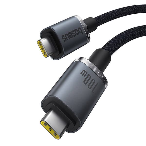 Snabbladdningskabel Baseus Crystal Shine USB-C till USB-C 100W, 1,5m, 20Gb (svart)