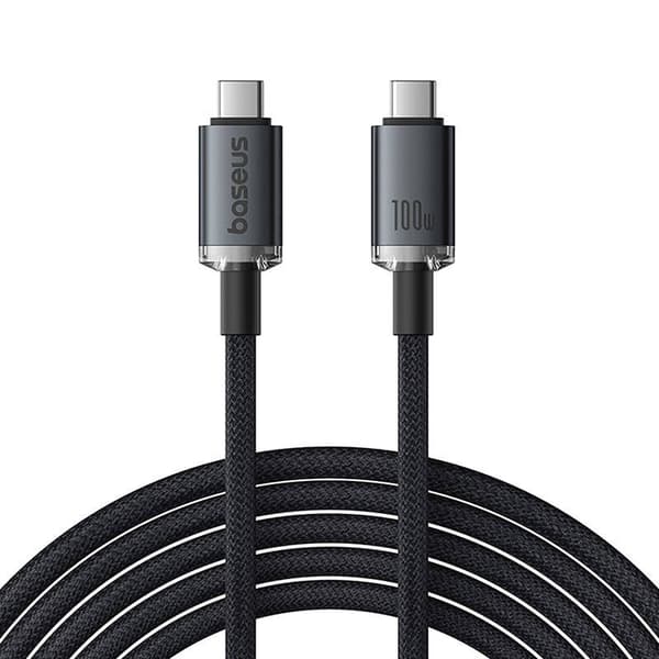 Snabbladdningskabel Baseus Crystal Shine USB-C till USB-C 100W, 1,5m, 20Gb (svart)