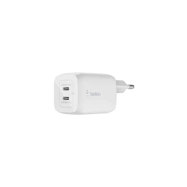 Laddare - Belkin - 65W - 2 USB-C-portar - Power Delivery - Vit
