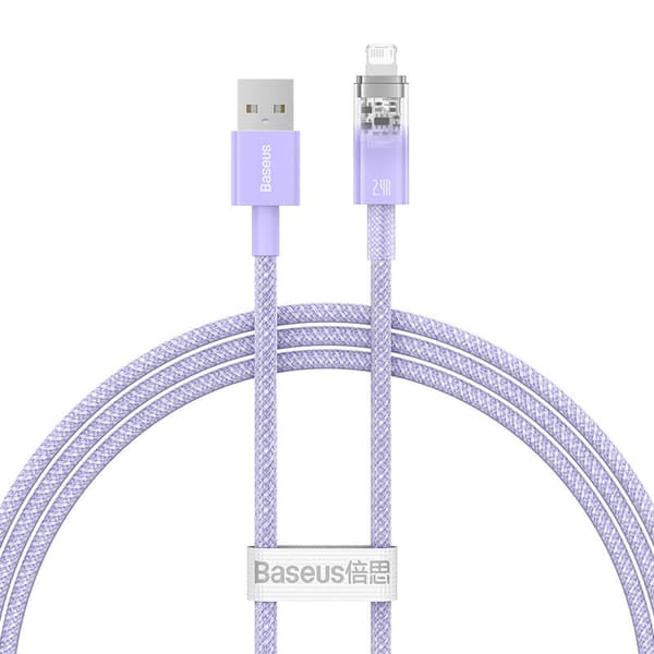 Pikalatauskaapeli Baseus USB-A - Lightning Explorer Series 1m 2.4A (violetti)