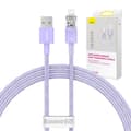 Pikkukuva 2 / 11: Pikalatauskaapeli Baseus USB-A - Lightning Explorer Series 1m 2.4A (violetti)