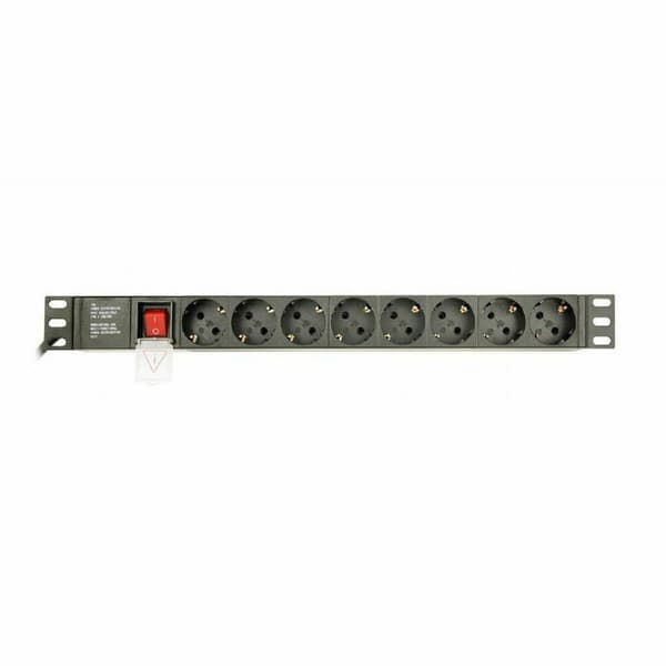 Stikdåse - 8 udtag med kontakt GEMBIRD EG-PDU-014 (3 m) Sort