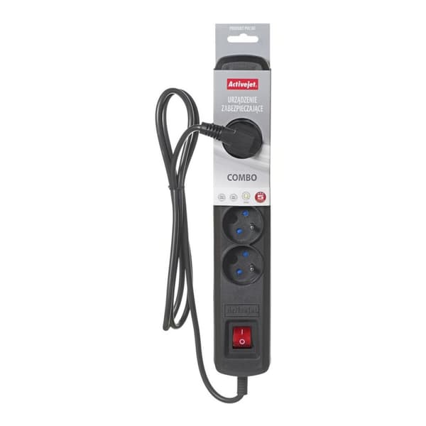Stikdåse - 5 udtag med kontakt Activejet ACP-5GN (1,5 m)