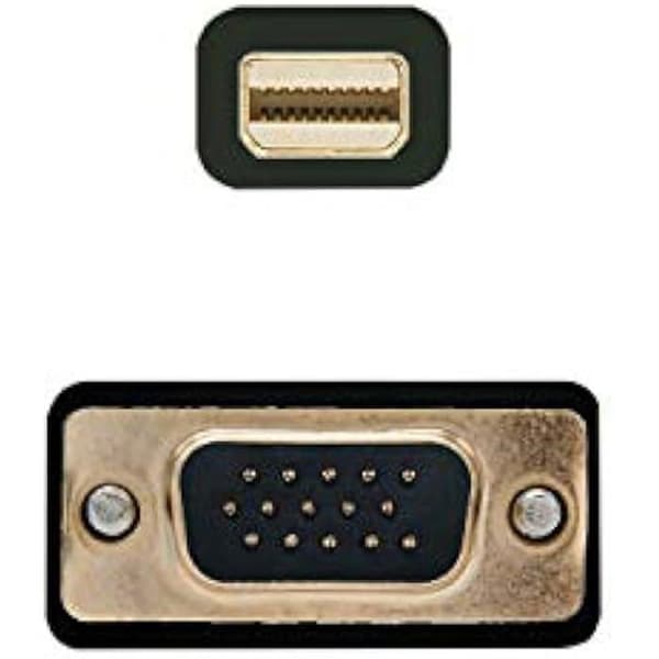 AISENS A125-0362 Mini DP till VGA omvandlarkabel, Mini DP hane till VGA hane svart 2,0 m