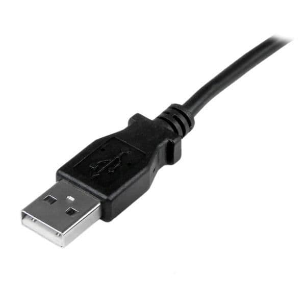 Mini USB-kabel - A till Mini B vinklad 90° uppåt - 1 m - Svart