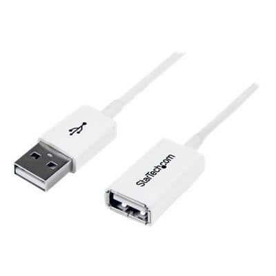 Förlängningskabel USB 2.0 A till A 3 m - M / F - Förlängning USB 2.0 i vitt - M / F - USBEXTPAA3MW