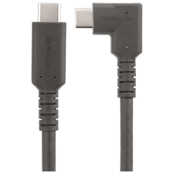 StarTech.com 2m Heavy Duty rätvinklig USB-C-kabel, USB 3.2 Gen 2 (10 Gbps), Full USB-C till C-dataöverföringssladd - MB