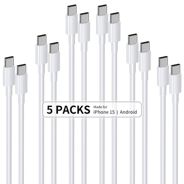 INF 5-pack CTO C datakabler, 1M PD 60W hurtigladekabler 5-pack