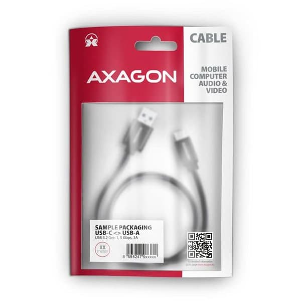 Kabel - anslutning för Axagon kringutrustning - BUCM3-AM20AB - USB-A - USB-C USB-kabel 2 m Svart ()