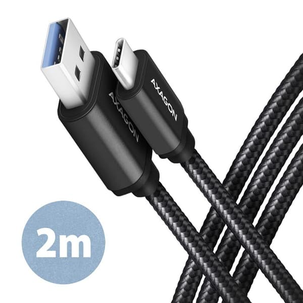 Kabel - anslutning för Axagon kringutrustning - BUCM3-AM20AB - USB-A - USB-C USB-kabel 2 m Svart ()
