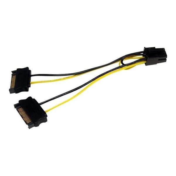 Strömkabel SATA till PCIe 6 pin - STARTECH - 15 cm - Strömadapter för grafikkort