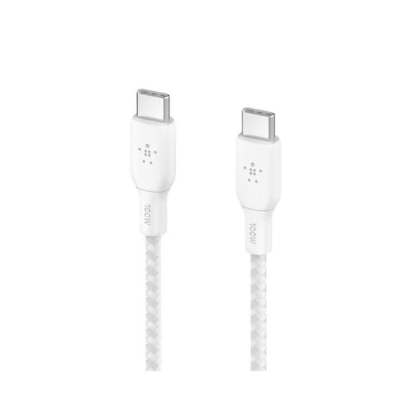 100w USB-C till USB-C flätad kabel 3M Vit