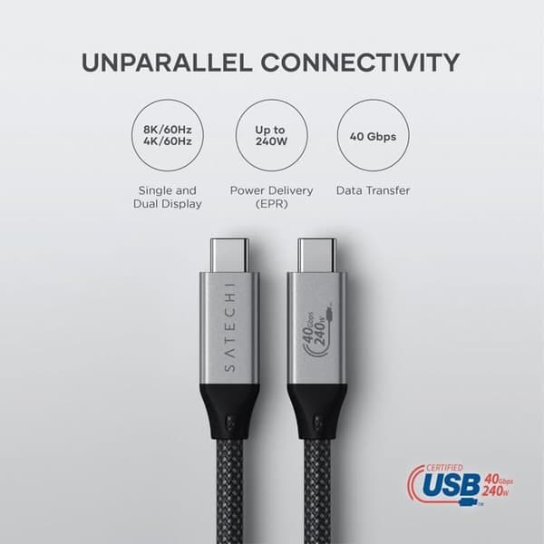 Satechi USB4 Pro-kabel - 1,2M