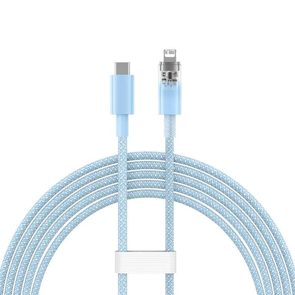 Hurtig opladningskabel Baseus USB-C til Lightning Explorer Series 2m, 20W (blå)