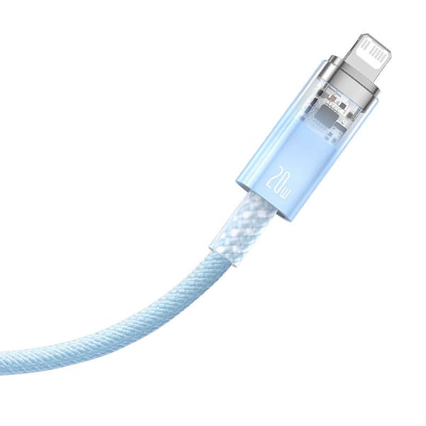 Hurtig opladningskabel Baseus USB-C til Lightning Explorer Series 2m, 20W (blå)