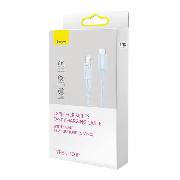 Hurtig opladningskabel Baseus USB-C til Lightning Explorer Series 2m, 20W (blå)