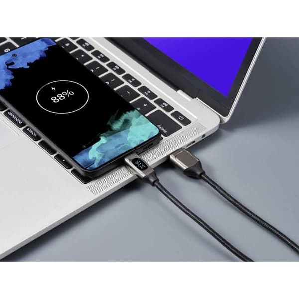 Renkforce USB-kabel USB 2.0 USB-C® hane 2,00 m aluminium (metallisk) flätad skärmad, aluminiumkontakt RF-62495