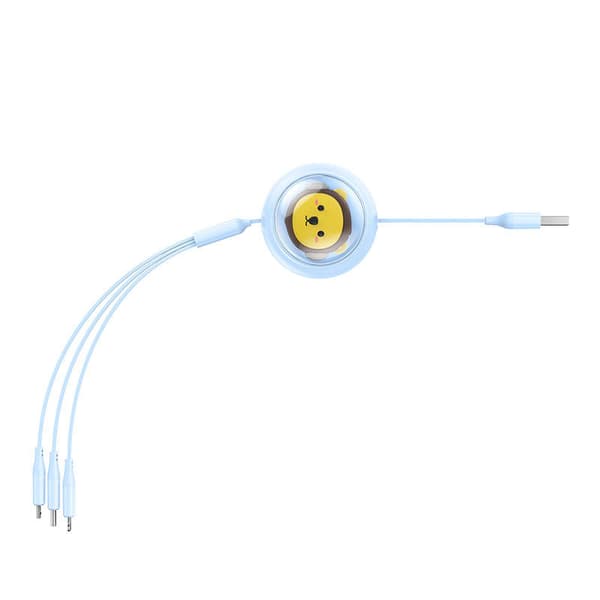 Ladekabel 3w1 Baseus USB til USB-C, USB-M, Lightning 3,5A, 1,1m (blå)