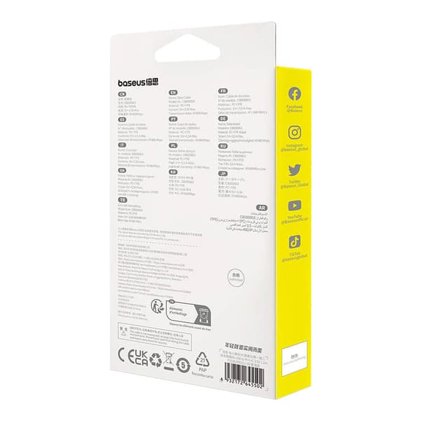 Ladekabel 3w1 Baseus USB til USB-C, USB-M, Lightning 3,5A, 1,1m (blå)
