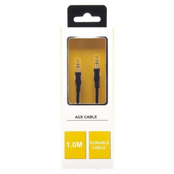 Urbanz INC-35P-P-1-BK Flätad ljudsladd 3,5 mm ljudkabel 1M - Svart