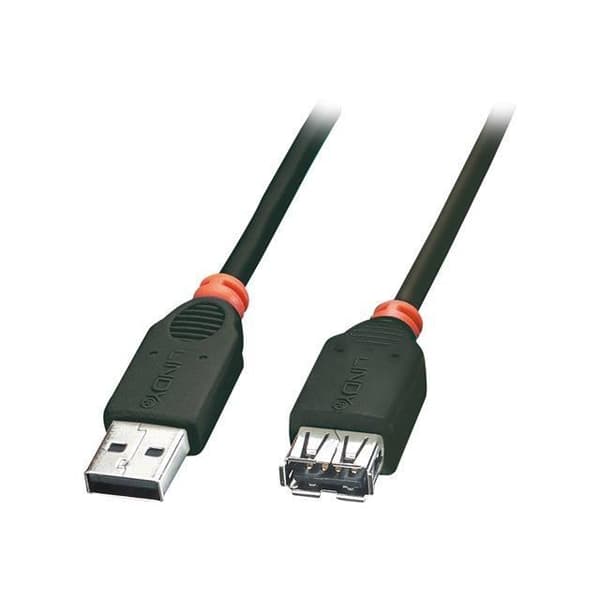 LINDY USB 2.0 A / A Förlängningskabel - Svart - 3m