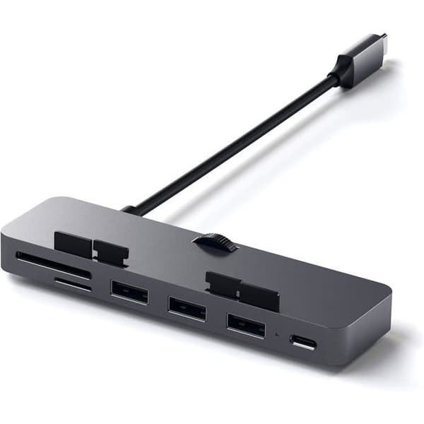 USB-hub - Satechi - Type-C Clamp Hub Pro - 3 x USB 3.0 - 1 x USB-C - Grå aluminium