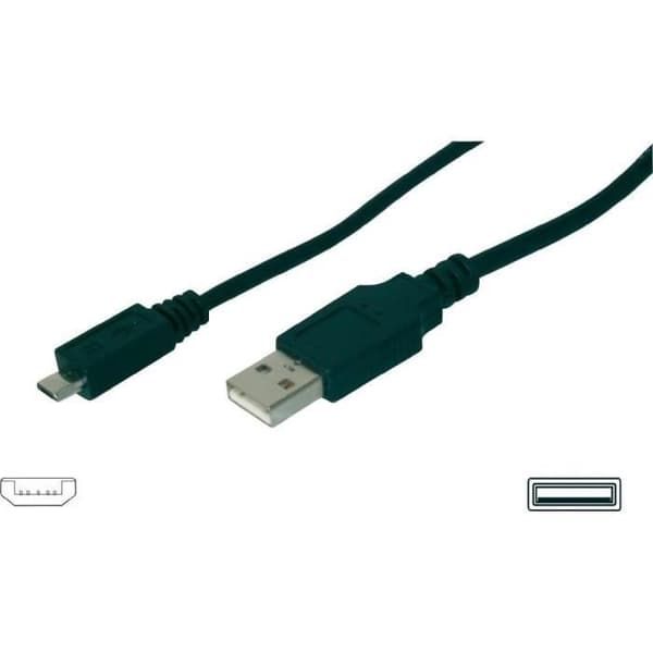 Digitus USB 2.0 Anslutningskabel - Svart - 1.8 m - USB-kabel - Formad- USED
