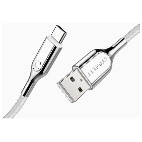 Cygnett Armored USB-C Ladd- och synkroniseringskabel 2m 3A 60W Vit