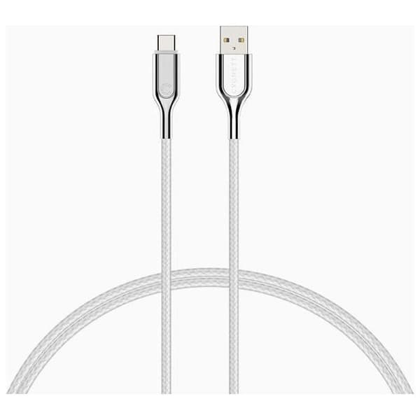 Cygnett Armored USB-C Ladd- och synkroniseringskabel 2m 3A 60W Vit