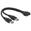 Miniatyrbild 2 av 2: DELOCK - DELOCK ICOC USB3 Y2UA-KABEL USB 3.0 SPLIT 1X 2X 19-pin USB HAN HAN SVART 25CM