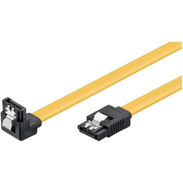 HDD S-ATA-kabel - GOOBAY - L-Typ 90° - 30 cm - Gul - Låst mot dragning