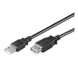USB 2.0 svart förlängningskabel 0,6m