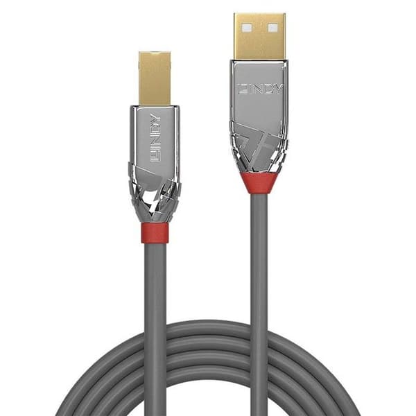 Lindy 36641, 1 m, USB A, USB B, 2.0, 480 Mbit-s, Grå