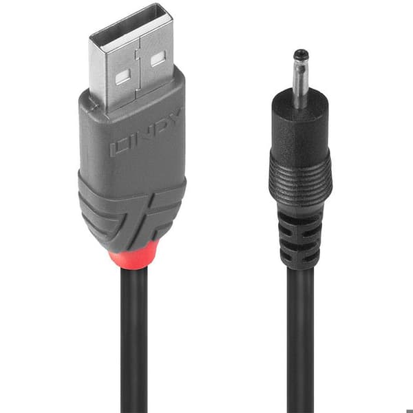USB-adapterkabel - Ej specificerat - 0,7/2,3mm - 1,5m - Strömförsörjning till externa hårddiskar - Svart