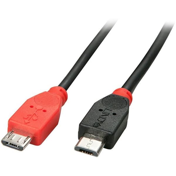 LINDY Micro-B till Micro-B OTG USB 2.0-kabel - svart - skärmad - 1m