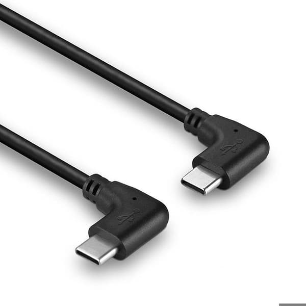 LINDY USB C-kabel vinklad till USB Typ C vinklad - 1m svart
