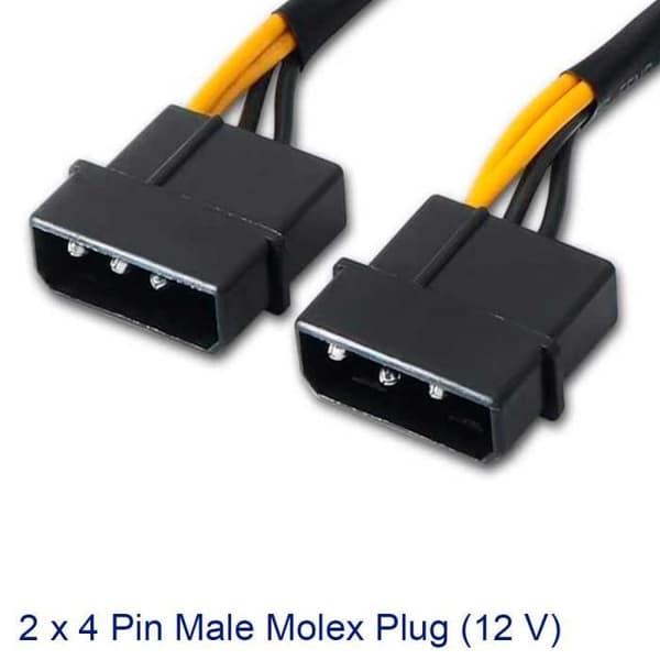 OCIODUAL Aisens A131-0165 Dubbel Molex PCIe grafikkort Strömkabel 4-stift till 6+2-stift PCI Express PC-adapter